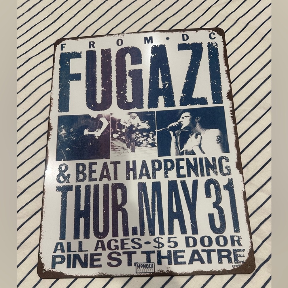 Fugazi Concert metal Poster Sign - Blue and White - Picture 4 of 13